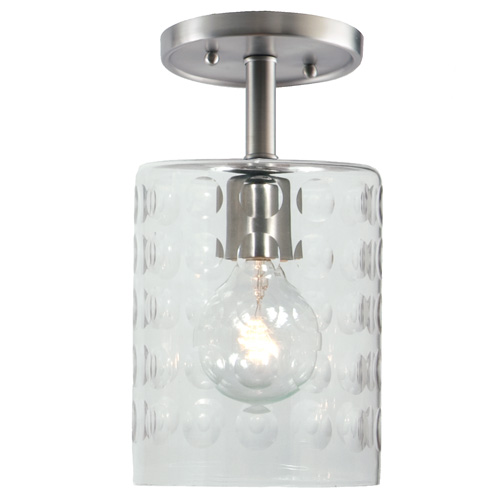 JVI Designs 1301-17 G10 One light grand central ceiling mount pewter finish 6" Wide, hammered column mouth blown glass shade